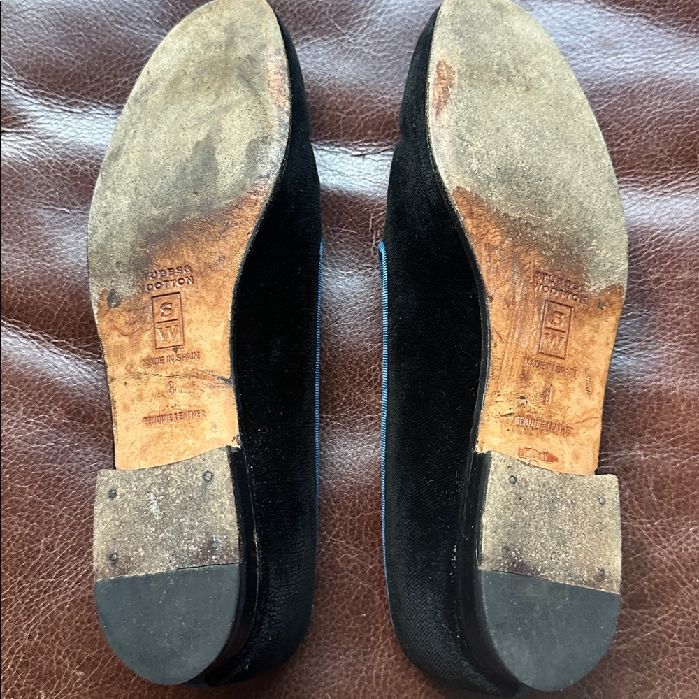 Stubbs & Wootton Black and Blue Embroidered Loafers - Picture 6 of 7